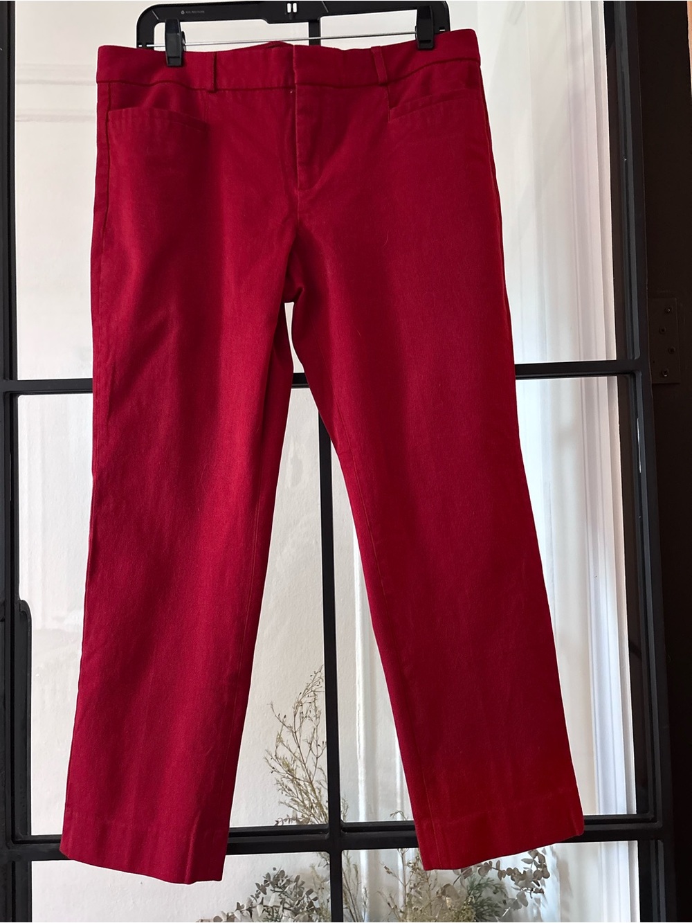 Banana Republic Red Cropped Straight-Leg Jeans